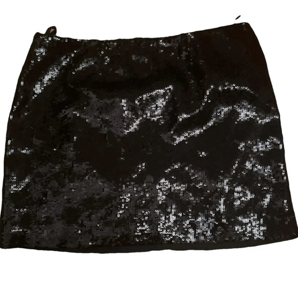 Theory Black Sequin Mini Skirt.worn once.retail $295.size 10 - Picture 1 of 8